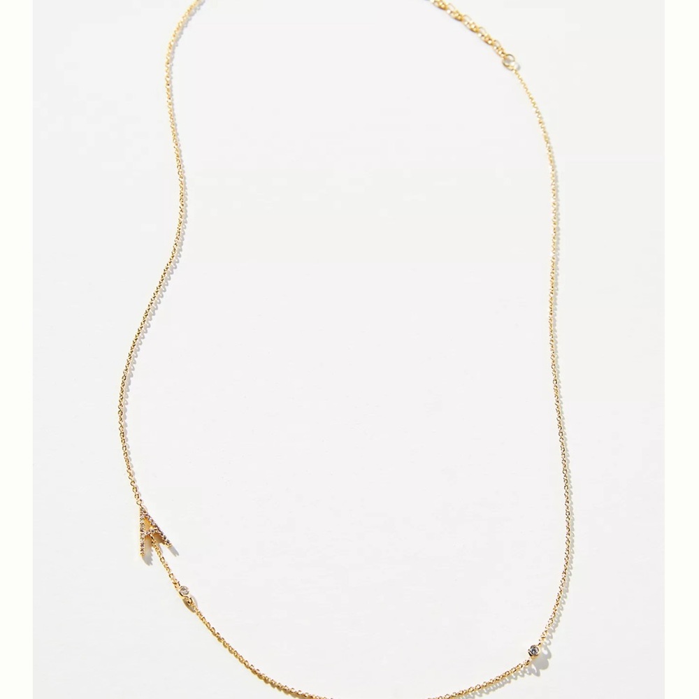 Anthropology A Delicate Monogram Necklace